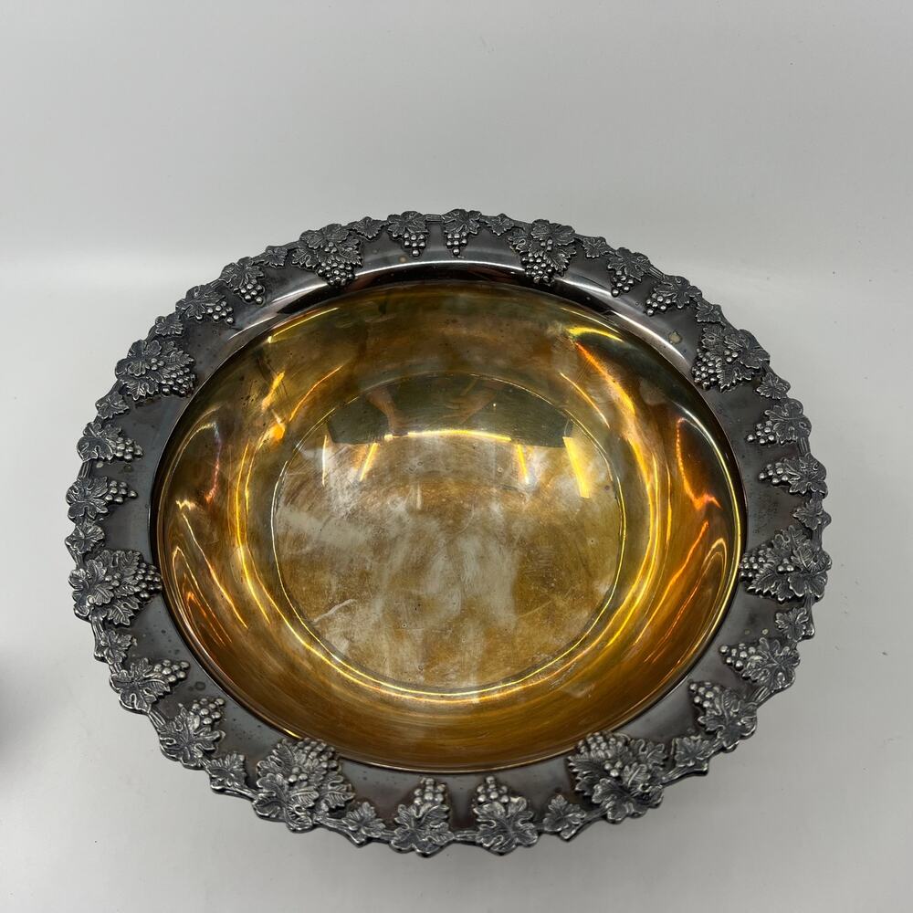 VNTG Antique Sheffield EPNS 57 Open Blossom Baroque Deep Fruit Bowl